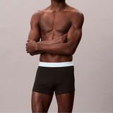 Calvin Klein 3 Pack Relaxed Dart Trunks Icon Cotton Stretch in black w/ black wb/black w/ feel the
