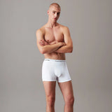 Calvin Klein 3 Pack Relaxed Dart Trunks Icon Cotton Stretch White