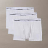 Calvin Klein 3 Pack Relaxed Dart Trunks Icon Cotton Stretch White