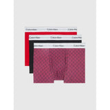 Calvin Klein 3 Pack Relaxed Trunks - Icon Cotton Stretch In Blk/Dark Berry/Ad