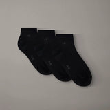 Calvin Klein 3 Pack Soft Cotton Stretch Ankle Socks In Black