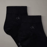 Calvin Klein 3 Pack Soft Cotton Stretch Ankle Socks In Black