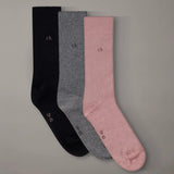 Calvin Klein 3 Pack Soft Cotton Stretch Crew Socks In Pink