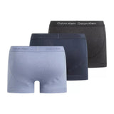 Calvin Klein 3 Pack Trunks Cotton Classics In Charcoal/Heather/Troposphere