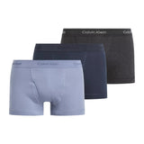 Calvin Klein 3 Pack Trunks Cotton Classics In Charcoal/Heather/Troposphere