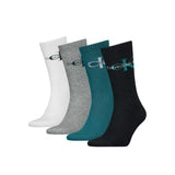 Calvin Klein Atlantic Deep Socks Pack of 4 in Blk/Grey/White/Blu