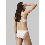 Calvin Klein Soft Stretched Lace Dipped Bikini Briefs in Ivory