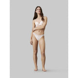 Calvin Klein Soft Stretched Lace Dipped Bikini Briefs in Ivory