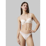 Calvin Klein Soft Stretched Lace Dipped Bikini Briefs in Ivory