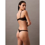 Calvin Klein Black Bridal Floral Lace Balconette Bra In Black