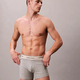 Calvin Klein Heritage Cotton Stretch 3 Pack In Oyster Grey/Grey Heather/White