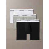 Calvin Klein Icon Cotton Stretch 3 Pack Slim Boxers In Black/White/Grey