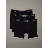 Calvin Klein Icon Cotton Stretch 3 Pack Slim Boxers In Black with Black Waistband