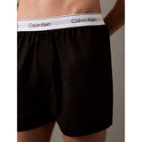 Calvin Klein Icon Cotton Stretch 3 Pack Slim Boxers In Black with White Waistband