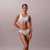 Calvin Klein Lightly Lined Triangle Bralette Heritage Cotton Stretch in breezy blue