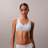 Calvin Klein Lightly Lined Triangle Bralette Heritage Cotton Stretch in breezy blue