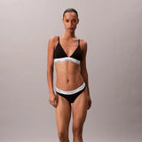 Calvin Klein Lightly Lined Triangle Bralette Icon Cotton Modal in Black