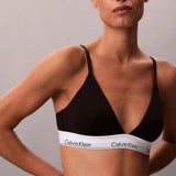 Calvin Klein Lightly Lined Triangle Bralette Icon Cotton Modal in Black