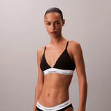 Calvin Klein Lightly Lined Triangle Bralette Icon Cotton Modal in Black