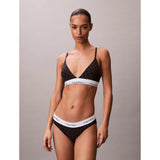 Calvin Klein Lightly Lined Triangle Bralette Icon Cotton Modal in Emblem Black