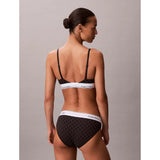 Calvin Klein Lightly Lined Triangle Bralette Icon Cotton Modal in Emblem Black