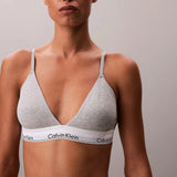 Calvin Klein Lightly Lined Triangle Bralette Icon Cotton Modal in Grey Heather