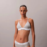 Calvin Klein Lightly Lined Triangle Bralette Icon Cotton Modal in Grey Heather