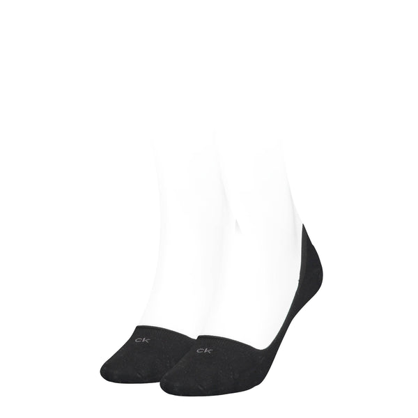 Calvin Klein Low Cut Footie Socks In Black 2-Pack