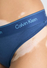 Calvin Klein Icon Logo Thong In Dark Denim