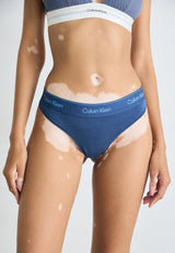 Calvin Klein Icon Logo Thong In Dark Denim
