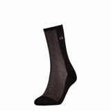 Calvin Klein Sheer Lurex Socks In Black