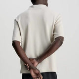 Calvin Klein Smooth Cotton Open Pocket Polo Stony Beige