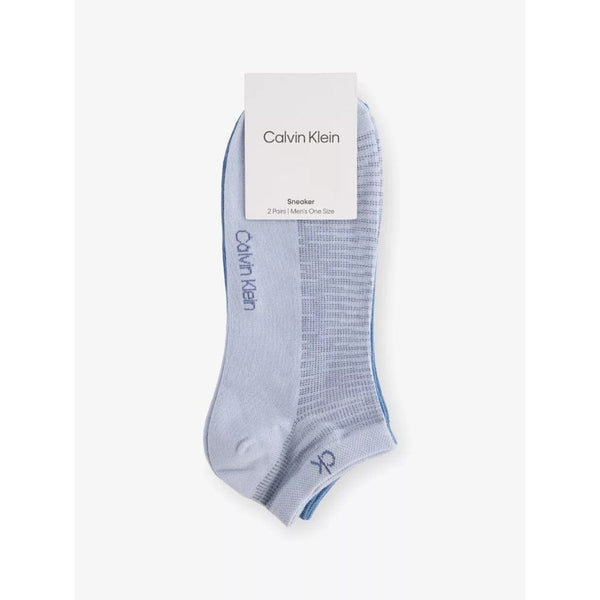 Calvin Klein Space-dye Pack Of Two Trainer Socks In Blue Combo