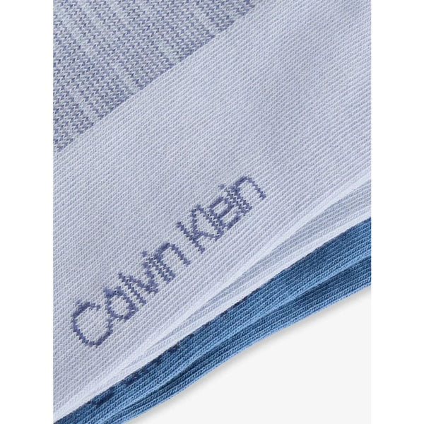 Calvin Klein Space-dye Pack Of Two Trainer Socks In Blue Combo