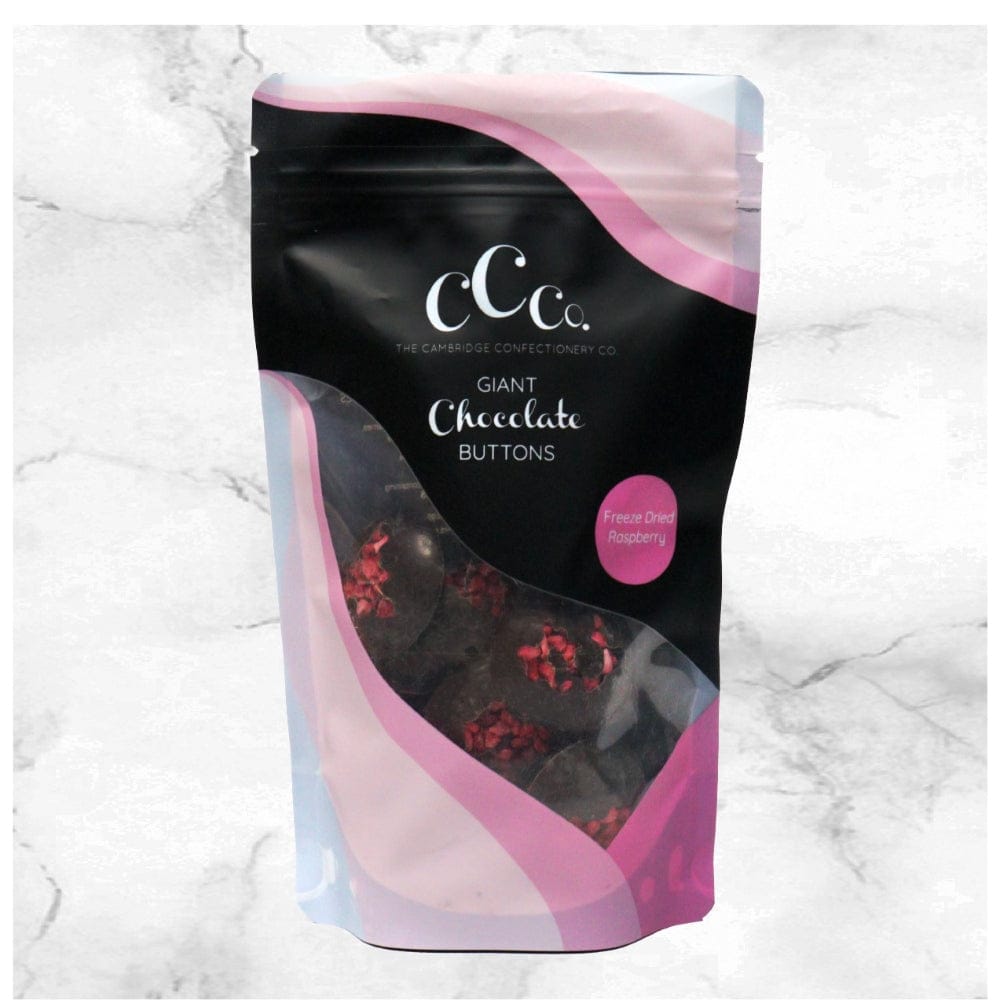 Cambridge Choc Co Dark Chocolate Raspberry Buttons, 130g