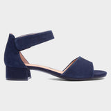 Caprice Ankle Strap Sandal In Ocean Suede Navy