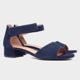 Caprice Ankle Strap Sandal In Ocean Suede Navy