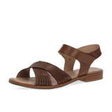 Caprice Double Strap Sandal in Cognac Brown