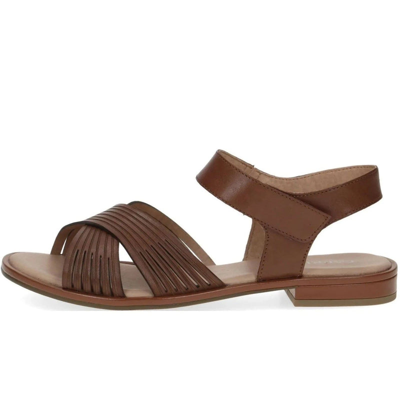 Caprice Double Strap Sandal in Cognac Brown