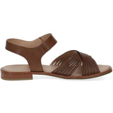 Caprice Double Strap Sandal in Cognac Brown