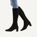 Caprice Knee High Boot Stretch Boot In Black