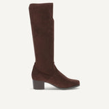 Caprice Knee High Stretch Boots in Dark Brown