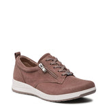 Caprice Lace Up Trainer in Taupe Suede