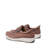 Caprice Lace Up Trainer in Taupe Suede