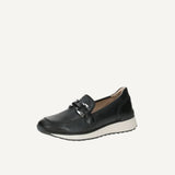 Caprice Leather Slipper In Black Nappa