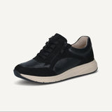 Caprice Leather Sneaker In Black Comb