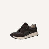 Caprice Leather Sneaker  In Dark Brown Comb