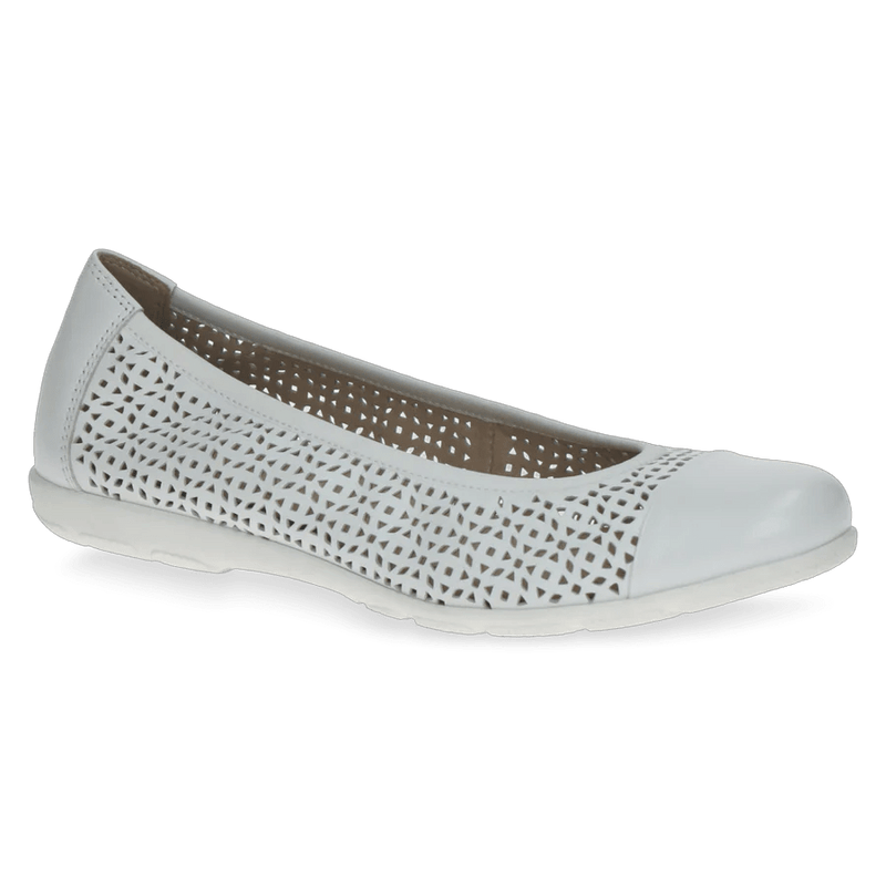 Caprice Slip On Ballerina in White