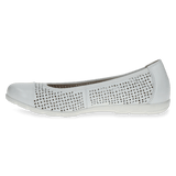 Caprice Slip On Ballerina in White
