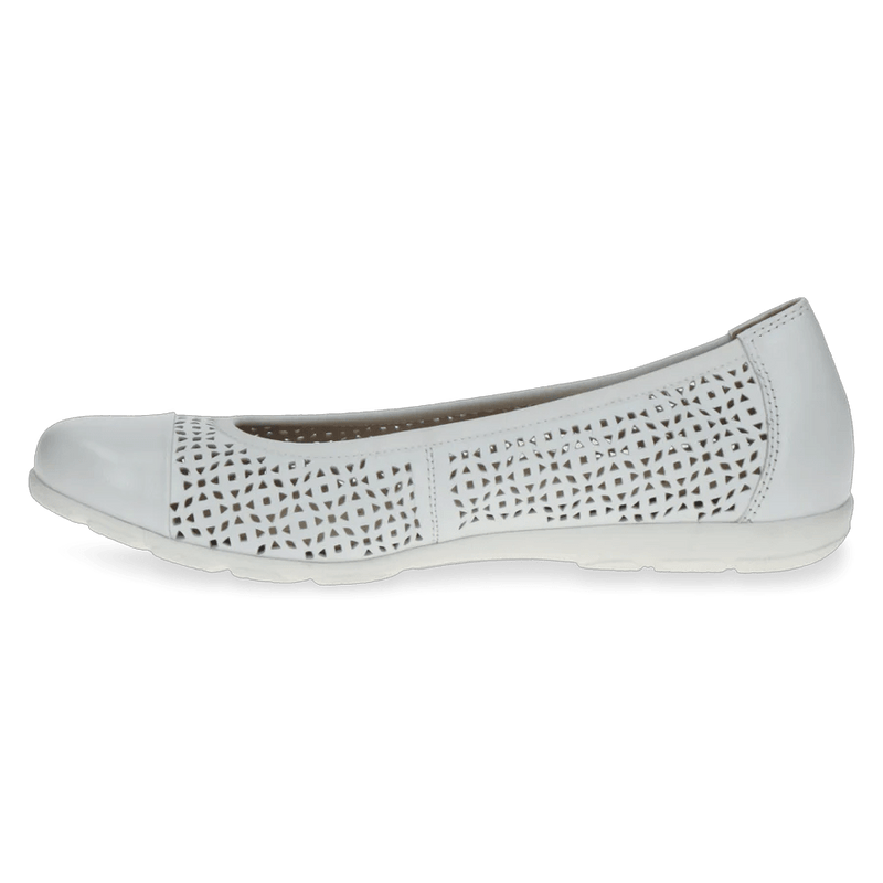 Caprice Slip On Ballerina in White